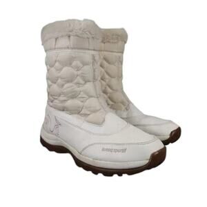 Le Coq Sportif Shoes Mens 7.5 Boots Winter Warm Quilted Outdoor Zip Active White